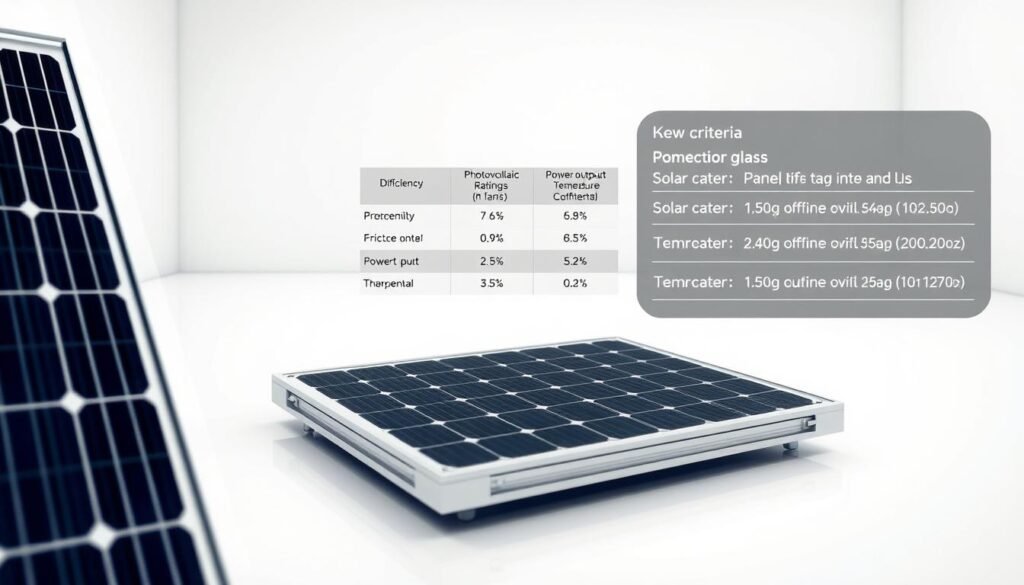 critérios avaliação painéis solares