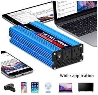         Inversor de tensão solar, 1600W de pico, onda senoidal pura, 400W uso real contínuo, 12v-110v, ideal para veículos e pequenas instalações de geração de energia solar       