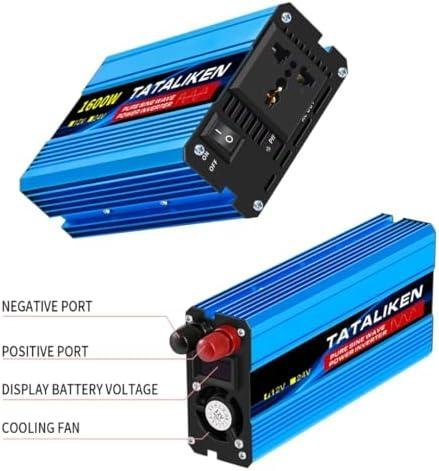         Inversor de tensão solar, 1600W de pico, onda senoidal pura, 400W uso real contínuo, 12v-110v, ideal para veículos e pequenas instalações de geração de energia solar       