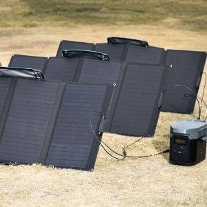         EF ECOFLOW 160W Portable Solar Panel for Power Station, Foldable Solar Charger with Adjustable Kickstand, Waterproof IP68 for Outdoor Camping RV Off Grid System       